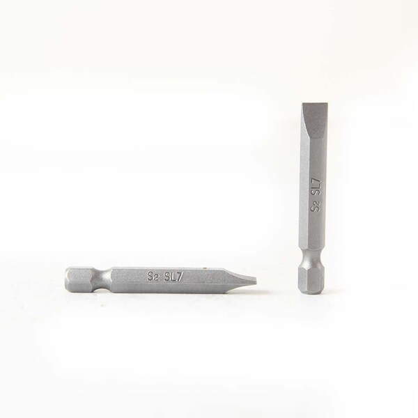 Superior Steel Single End Slotted Screwdriver Bits - 2 Inch Long - 7mm Wide Slot, PK 25 BS207-25PK - main